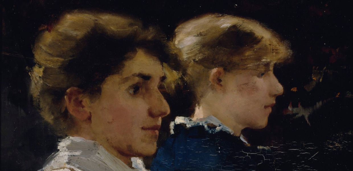 Kaksi naisprofiilia (etualalla Marianne Preindelsberger), Helene Schjerfbeck, 1881, Finnish National Gallery, Netherlands, CC0